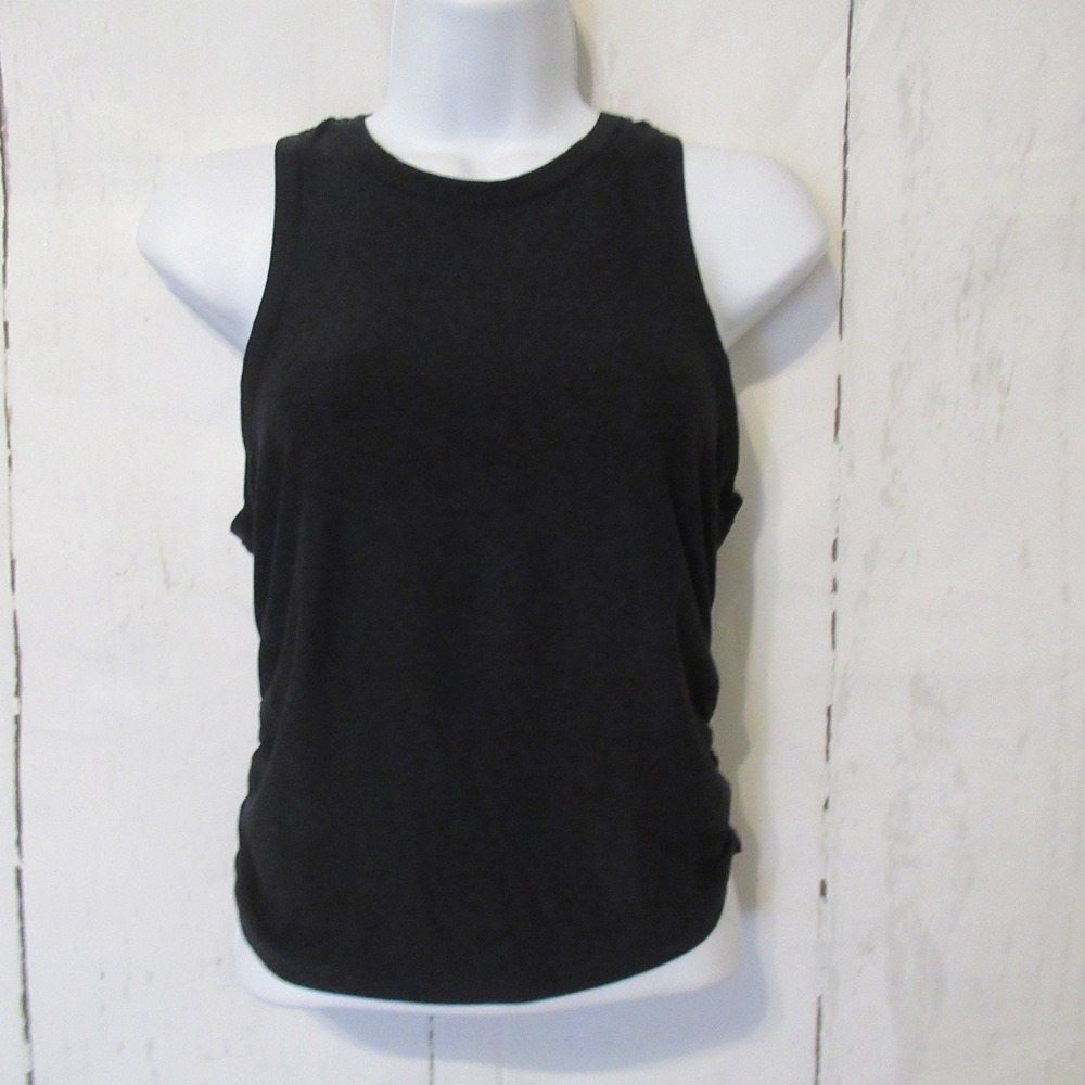 Beyond Yoga Top S Small Black Ruched Tank Sleeveless Yoga Athleisure
